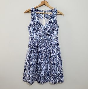 Milly Blue and White Patterned Dress